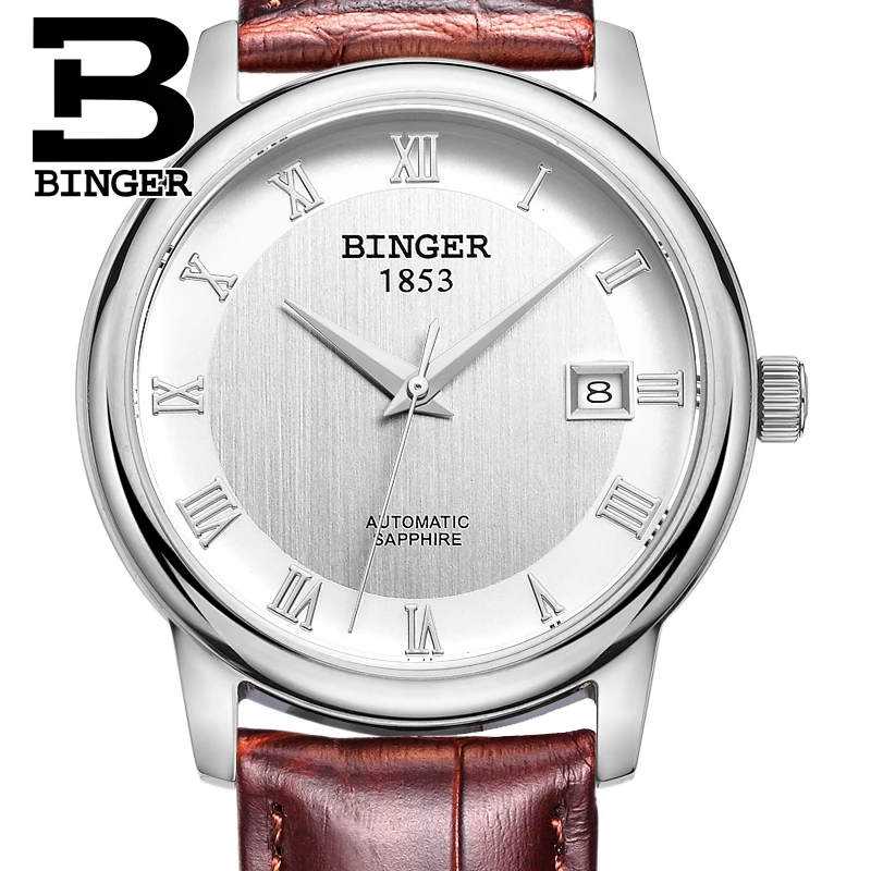 Часы мужские механические из нержавеющей стали с сапфировым стеклом 1 год