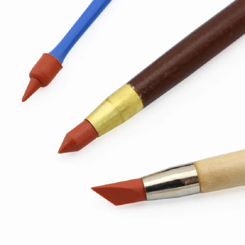 3Pcs/Set Paint Brushes Rubber Pens Clay Rubber+Wood+Stell Fingerprint Handprint Sculpture Painting Pottery Ceramics Tools | Дом и сад