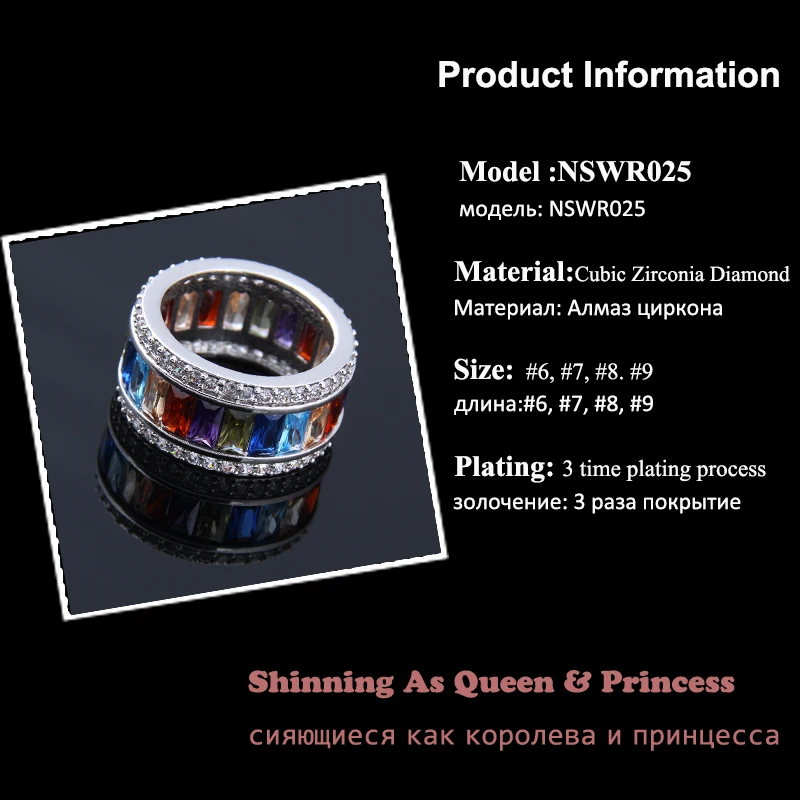 Многоцветное женское кольцо на палец с цирконом AAA роскошные винтажные мужские