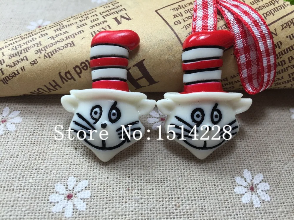 Бесплатная доставка! Шляпа с милым котом. Кабошон из смолы плоской задней