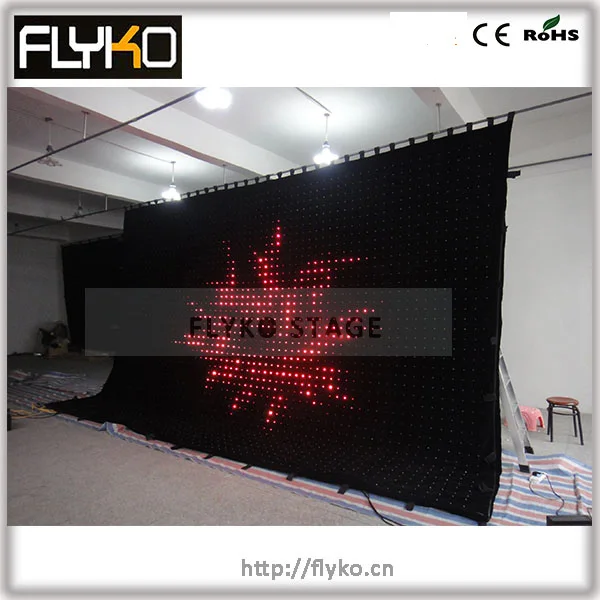 Светодиодная занавеска для видеоэкрана с высокой яркостью 4 м * 6 P100 мм контроллер
