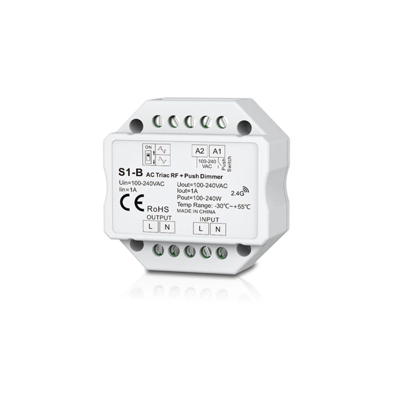 Светодиодный триамный диммер S1-B AC 100-240V вход 2,4 GHz RF беспроводной пульт дистанционного управления RU8 8 zone управление AC триамный светодиодный диммер
