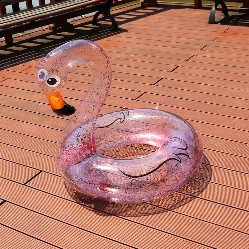 flamingo Радуга Единорог гигантский бассейн поплавок с блестками внутри Фламинго кольцо для плавания надувная трубка Лето водные игрушки надувной матрас - Цвет: flamingo