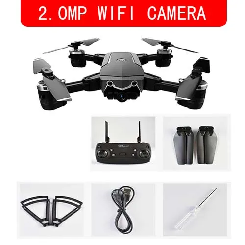 BLACK 2MP WIFI FPV RC Дрон с живым видео и возвратом домой складной RC с HD 720 P/1080 P камерой Квадрокоптер возвратная домашняя складная игрушка - Цвет: BLACK 2MP WIFI