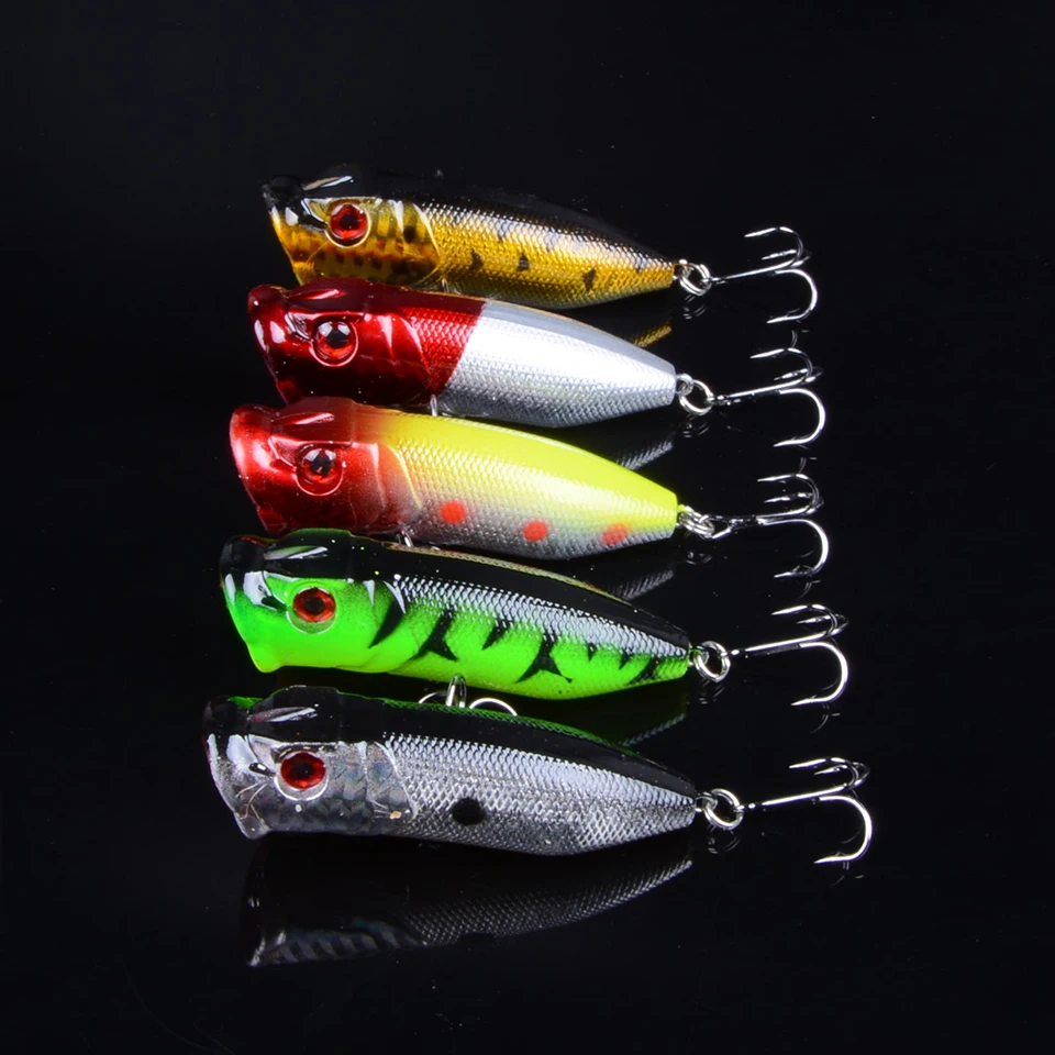 48Pcs/set Mixed Popper Fishing Lure Set Artificial Kit Wobblers Minnow Crankbait Hard Bait 3D Eyes | Спорт и развлечения
