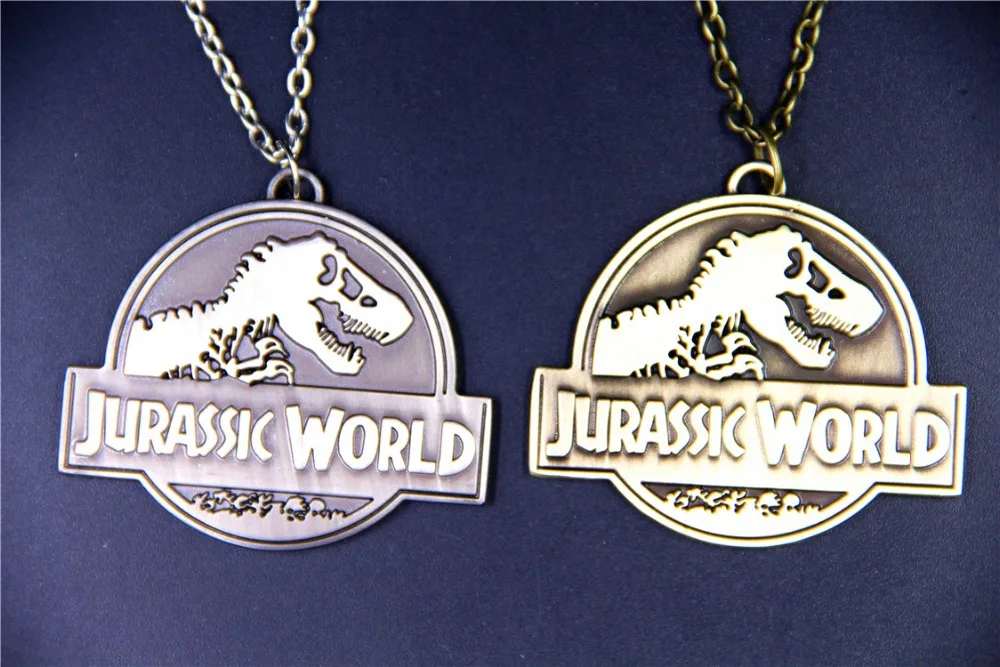 20pcs/Lot Wholesale Fashion Jewelry Vintage Charm Jurassic World Pendant Necklace For Men And Women |