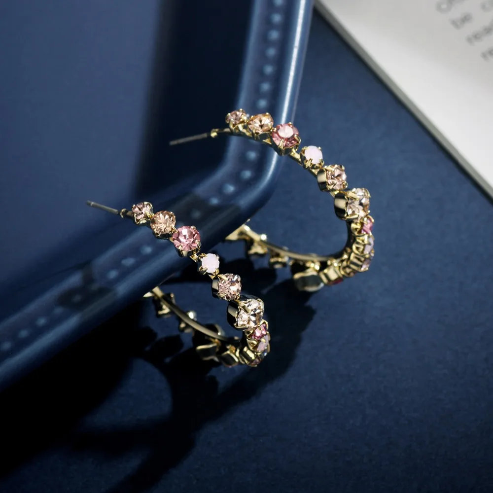 Neoglory Austria Rhinestone Round Geometric Beads Long Hook Earrings Colorful Elegant Stylish For Daily Party Brilliant Lady | Украшения и
