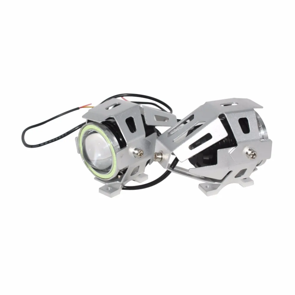 2pcs Motorcycle LED Headlight Fog Light W/ Switch C-REE U7 125W 3000LM Devil Angel Eye Running Driving Spot | Автомобили и