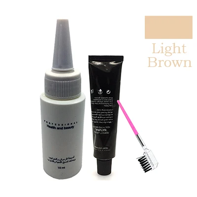 Light brown 3 цвета, краска для ресниц и бровей, усилитель бровей, тушь для ресниц, крем для макияжа бровей, усилитель ресниц, косметический красивый набор - Цвет: Light brown