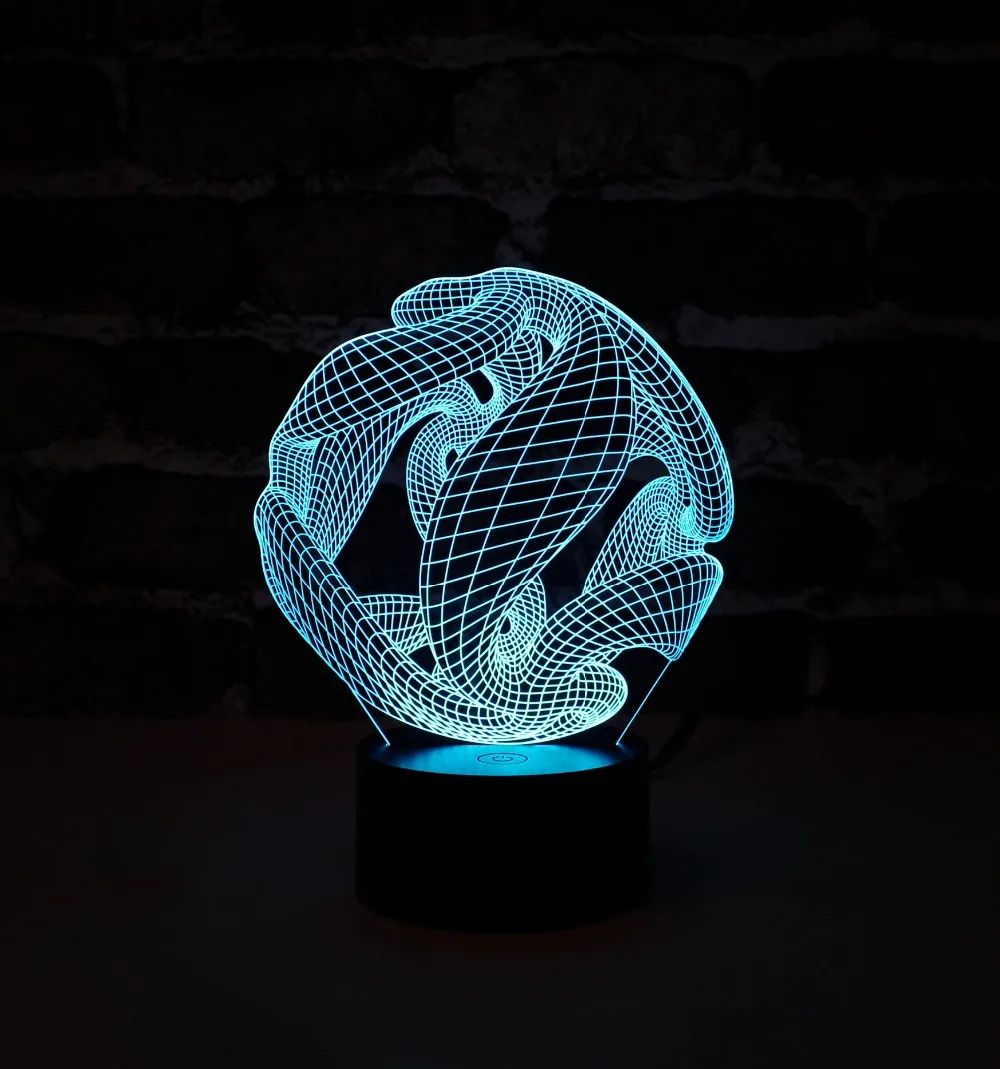 Забавный свет для сна и украшения комнаты рождественский подарок 3D светодиодный