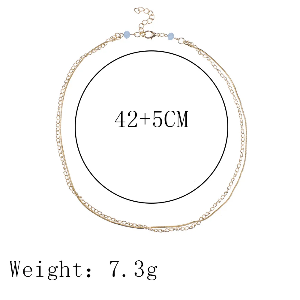 Женский простой геометрический бисерный ножной браслет с золотой цепочкой