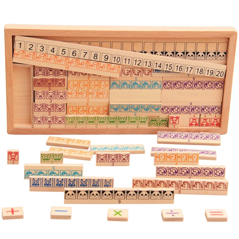 Kids Montessori Wooden Toys Math Toy Arithmetic Addition Subtraction Multiplication Early Learning Teaching Math Shape Cognition addition and subtraction operation games learning math educational toys wooden parent child kindergarten teaching aids toys
