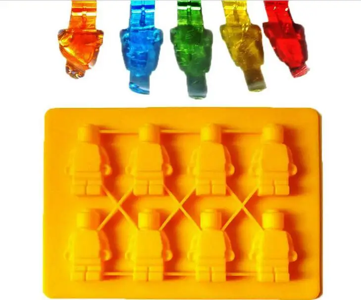 100 шт./лот силиконовая форма для льда в виде робота инструменты готовки печенья