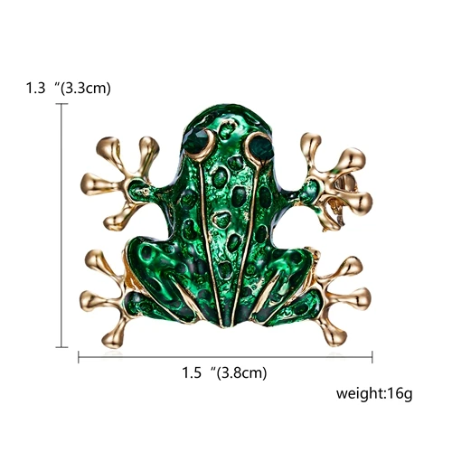 Frog RINHOO, рыба, лягушка, кошка, черепаха, броши с лошадью для женщин, вечерние принадлежности, модные аксессуары, эмалированные броши для воротника, булавки в подарок, ювелирное изделие - Окраска металла: Frog