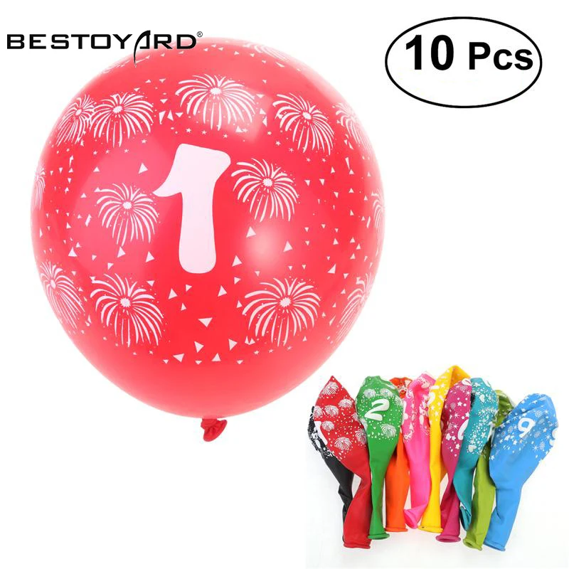 BESTOYARD 10 шт. латексные шары с цифрами для украшения дня рождения свадьбы 3 2 г
