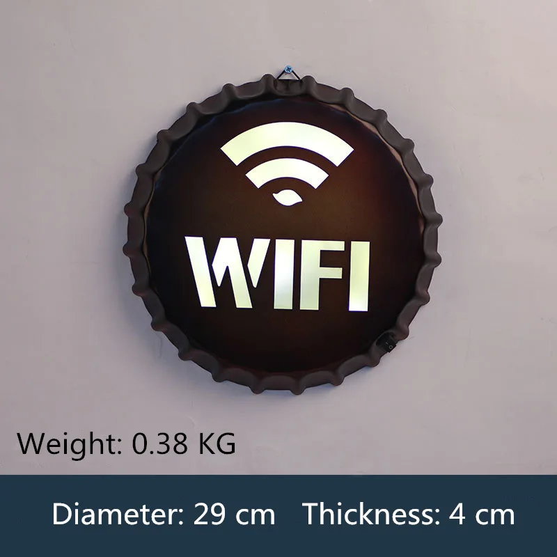 WIFI Wifi светодиодный пивной колпачок, металлическая настенная декоративная пластина, светильник для бара, аксессуары для украшения дома, светодиодный светильник - Цвет: WIFI