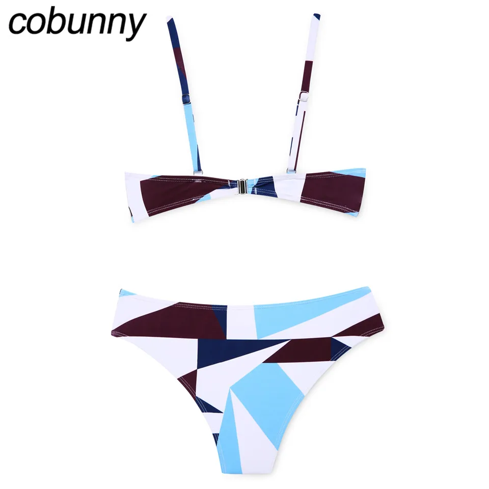 Cobunny пикантное купальники с геометрическим принтом бразильский комплект бикини