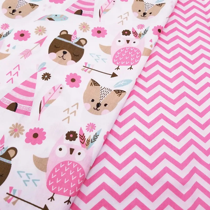 Розовая серия хлопчатобумажной саржевой ткани с принтом ручная работа квилтинг