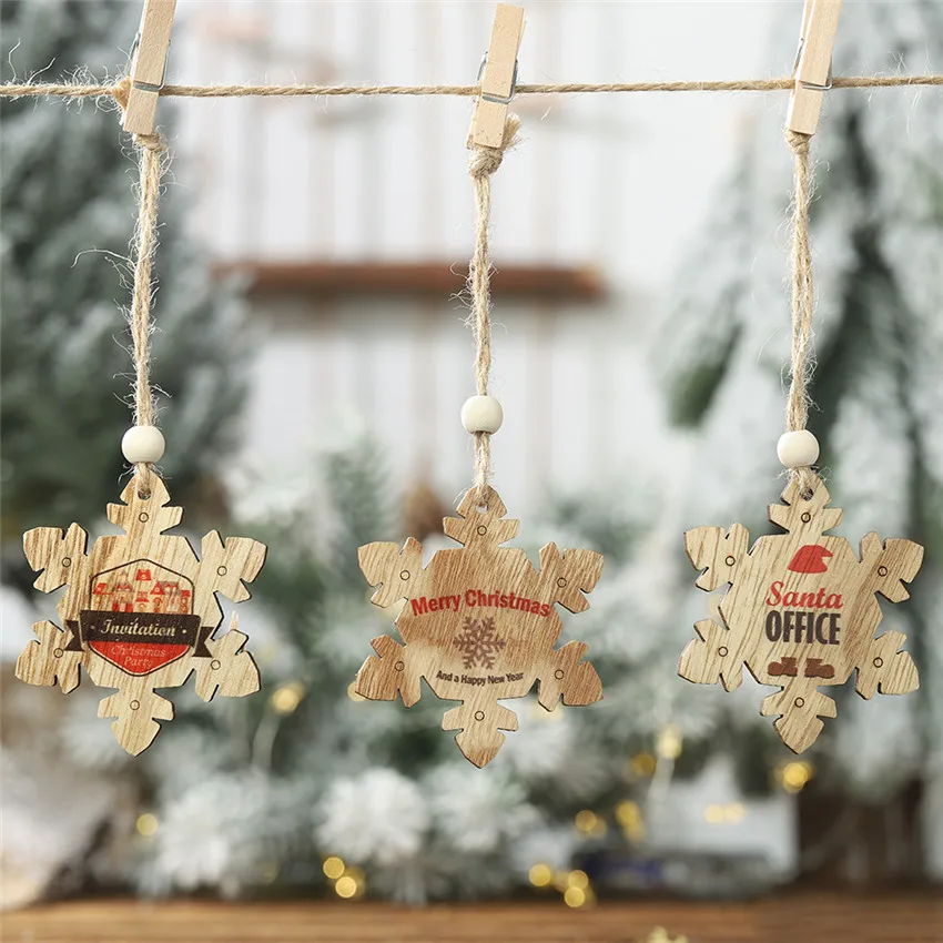 2 шт DIY Деревянные Подвески украшения для рождественской елки домашнего декора