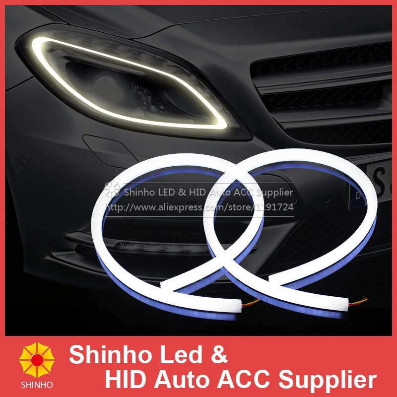 

12W High Power 60CM White Yellow RED LED Strip Flexible LED Tube Style DRL Daytime Running Light Switchback Turn Light