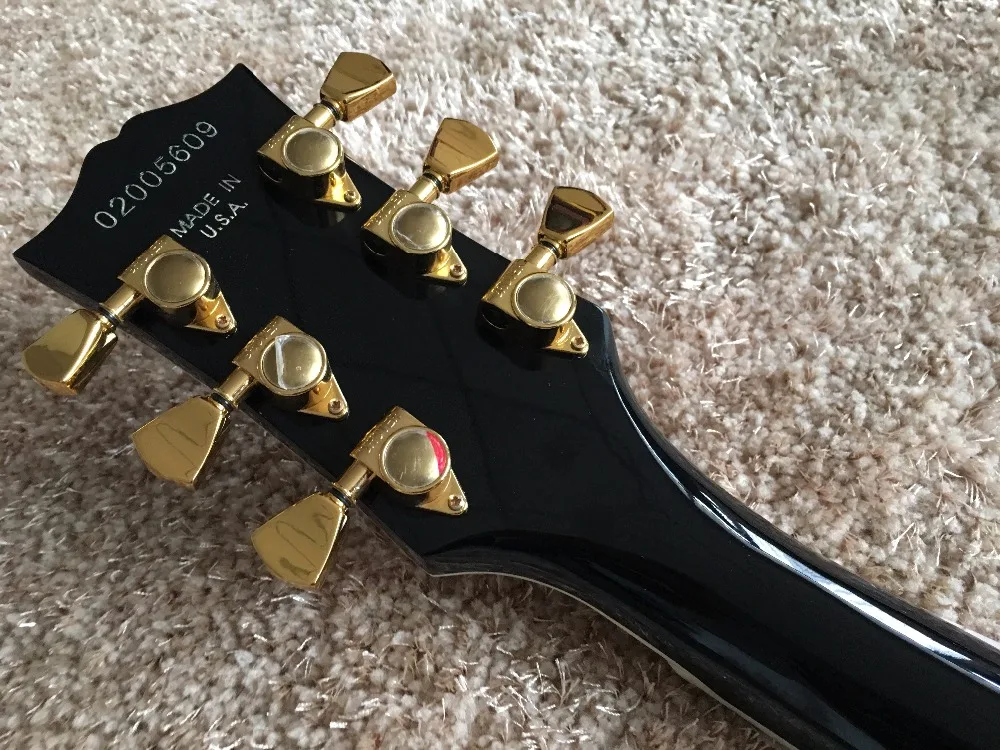 Джаз hollowbody Гитары глянцевый черный цвет BBKING сигнатур полу полые гитары золотые