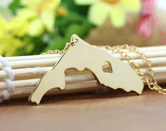 Ожерелье с подвеской в виде карты Флориды 5 шт.|necklace with|state necklacemap necklace |