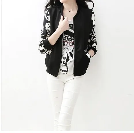 Retro pattern was thin sleeve casual fashion jacket baseball uniform jacket263 | Женская одежда