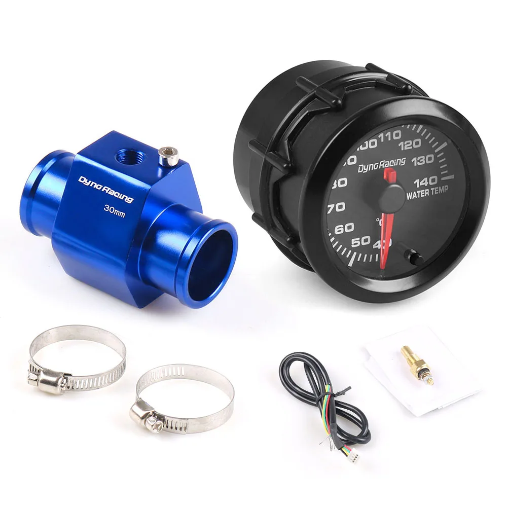 Dynoracing 2 ''52 мм Автомобильный 7 цветов светодиодный датчик температуры воды 40-140 градусов Цельсия высокая скорость с Температура воды соединение трубы датчик адаптер - Цвет: With 30mm adapter