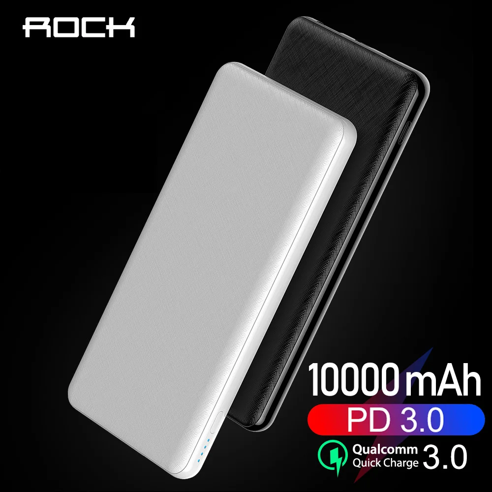 ROCK PD QC 3 0 тонкий внешний аккумулятор 10000 мАч портативное зарядное устройство