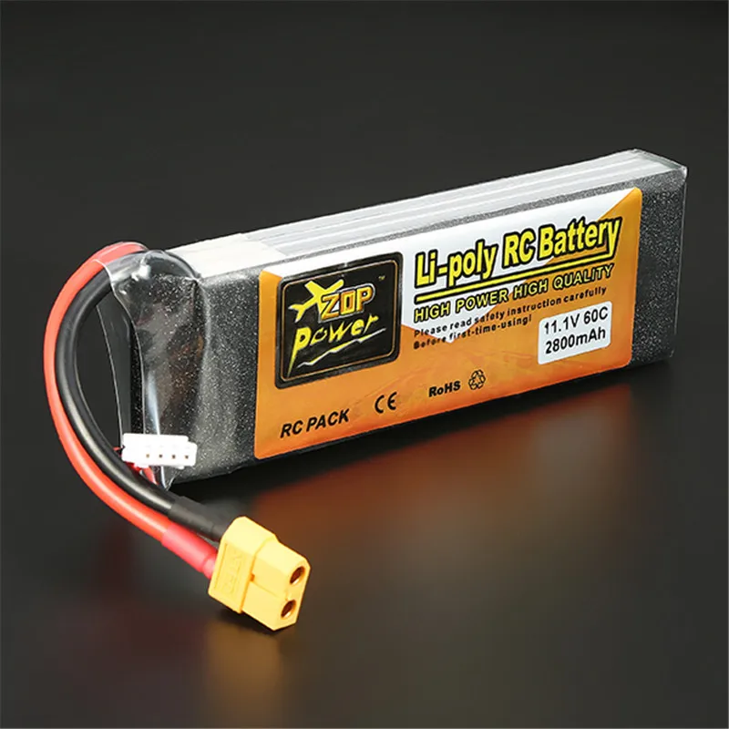 ZOP Power 11 1 В 2800 мАч 3S 60C Lipo аккумулятор XT60 разъем для игрушки на радиоуправлении