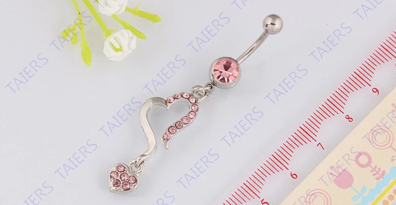 Женское кольцо для пирсинга пупка из хирургической стали 14 г 316L |