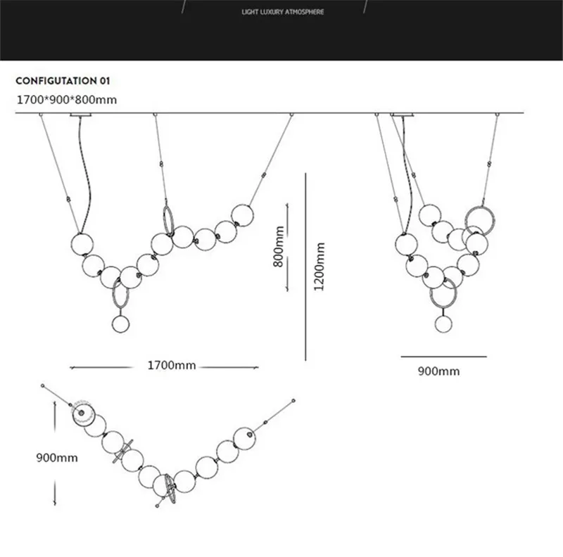 Светодиодная люстра стеклянный шар светильник для гостиной спальни мебели