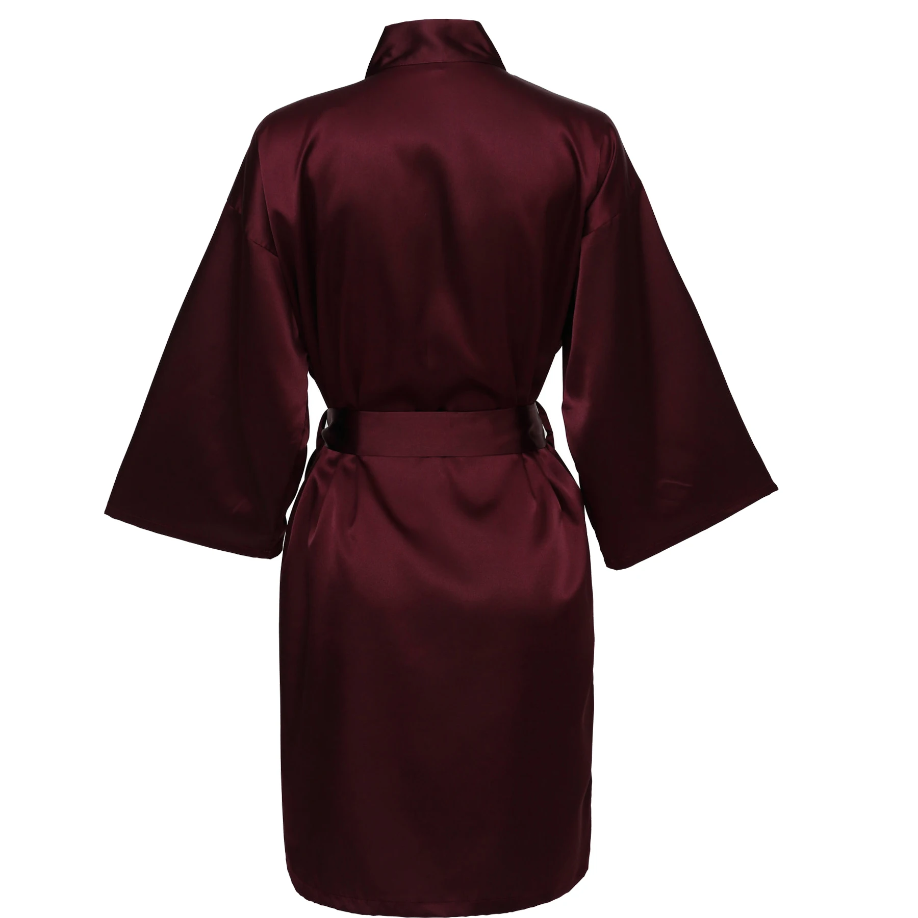 Wine red YUXINBRIDAL цвета однотонные халаты атласный шелковый халат атласный Свадебный халат невесты убранство халат подружки невесты белый - Color: Wine red