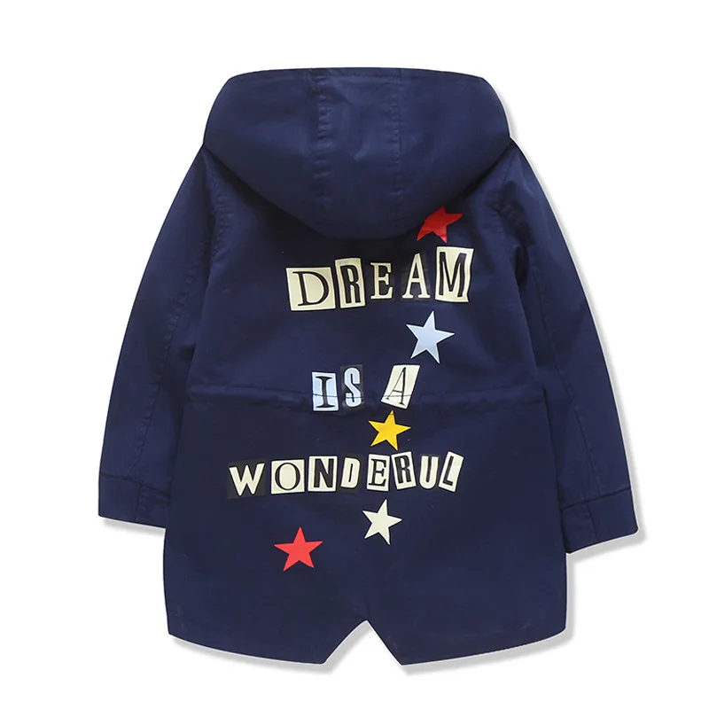 3-11T Teens Boys Coat Jacket Child Kids Letter Hooded Toddler Gentleman Fashion Windbreaker Outerwear Autumn Spring Clothes | Детская