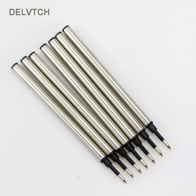 Delvtch 10 шт./компл. Высокое качество Заправка для гелевой ручки, металлическая шариковая ручка 0,5 мм черный пополнения Универсальный Подпись для офиса и школы