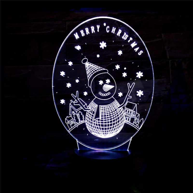 Snowman 3D Illusion Light Christmas LED USB Table Desk Lamp Night Awesome Xmas Gift Home Bedroom Decoration | Лампы и освещение
