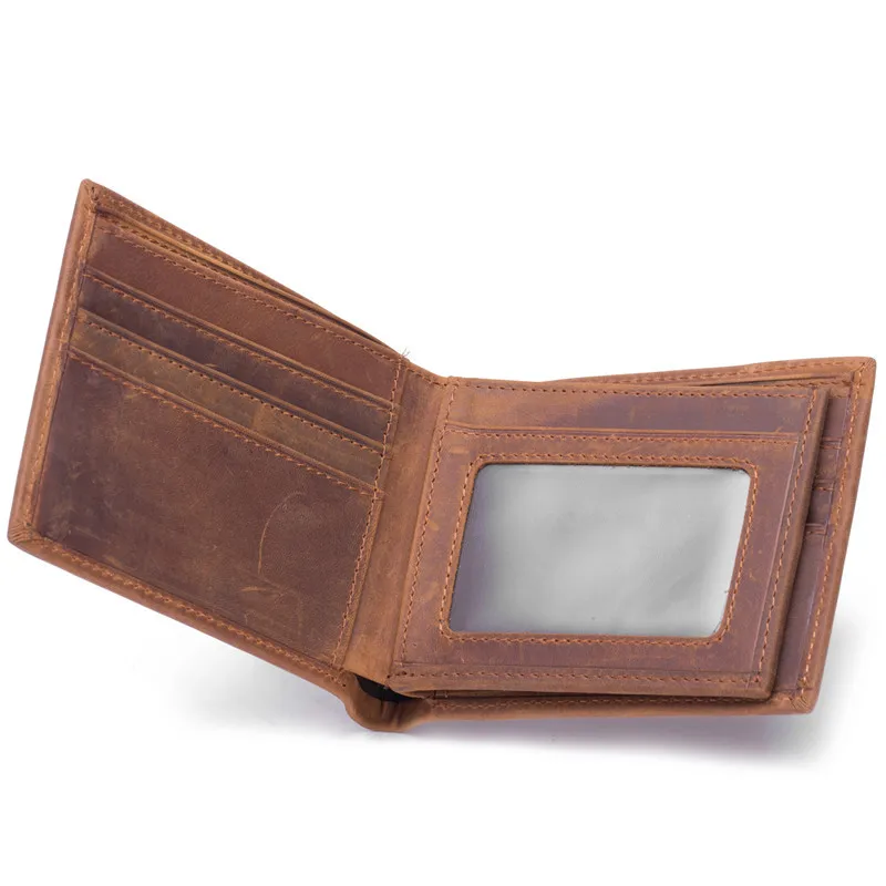 Мужской короткий кошелек из 100% натуральной кожи роскошный брендовый держатель