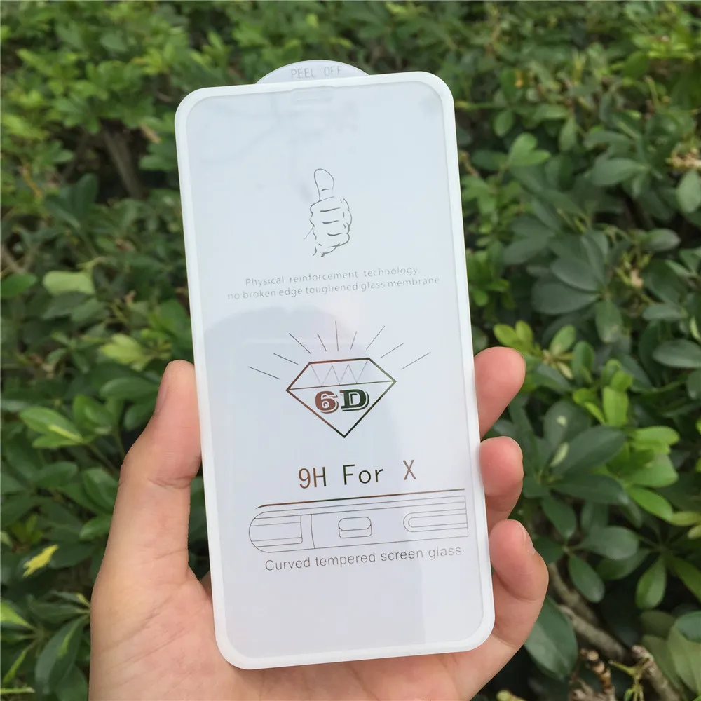 Szysgsd полное покрытие закаленное Стекло для IPhone X Экран протектор 6D защитный