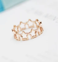 yun ruo 2020 rose gold color elegant stars ring for woman girl gift 316 l stainless steel jewelry high polish prevent allergy