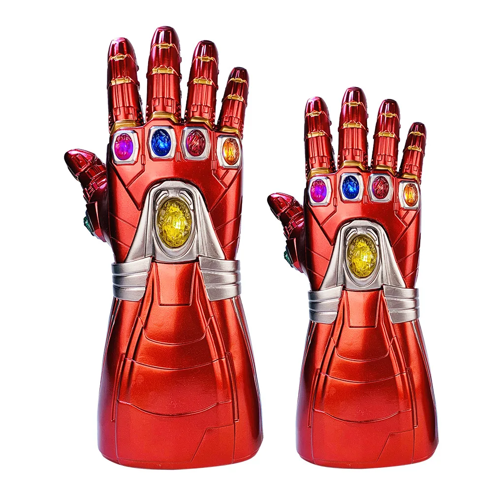 Мстители эндгейм Железный человек Tony Stark перчатки со светодиодами Infinity Light Up Gauntlet Thanos Infinity косплей перчатки драгоценный камень съемный