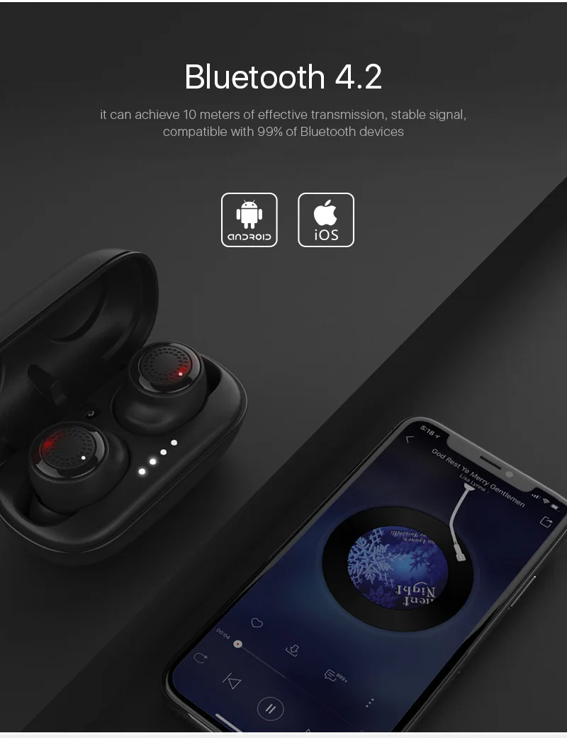 Remax TWS-2 истинные беспроводные наушники Bluetooth 4,2 наушники-вкладыши Fone De Ouvido беспроводные наушники для мобильного телефона гарнитура