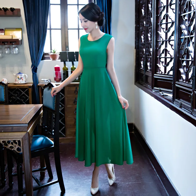 2017 New Arrival Viet Nam Style Twinset Ladies' Chinese Long Cheong-sam Vietnam Ao Dai Dresses Club Dress M L XL XXL XXXL 0422 | Женская