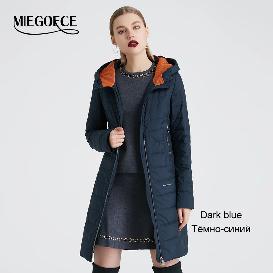 605 Dark Blue MIEGOFCE Весенняя осенняя куртка женское пальто ветрозащитный теплый женское пальто европейской и американской женской модели пальто дизаин - Цвет: 605 Dark Blue