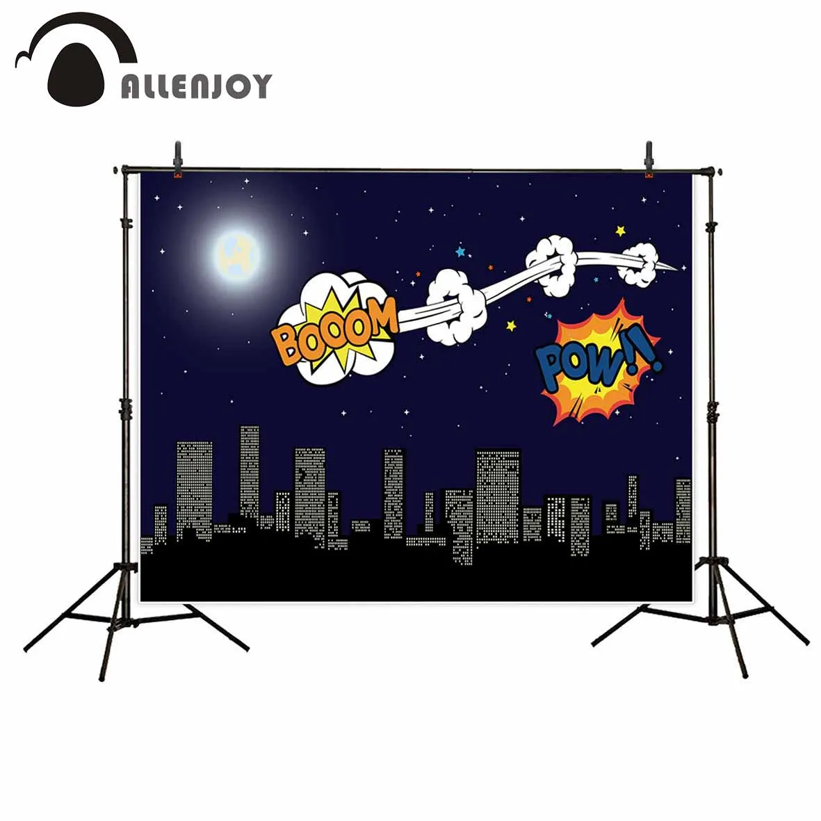 

Allenjoy Виниловый фон для фотосъемки ночной город бум мультфильм дети фон новорожденный Оригинальный дизайн для фотостудии реквизит