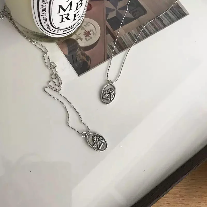 Ожерелье из серебра 2019 пробы в виде монеты женское геометрическое ожерелье