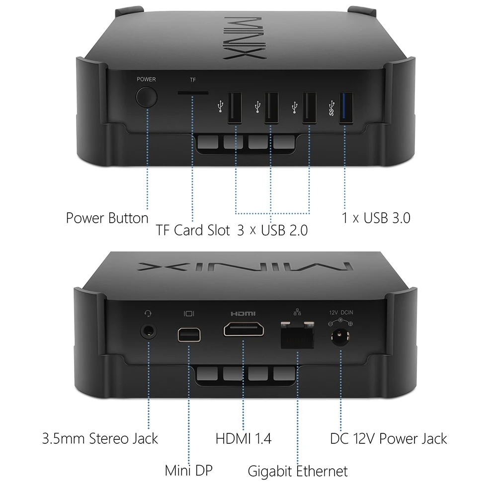 Мини-ПК MINIX NEO Z83-4 Plus/Z83-4 MAX Intel Atom Windows/Ubuntu мини-ПК двухдиапазонный безвентиляторный