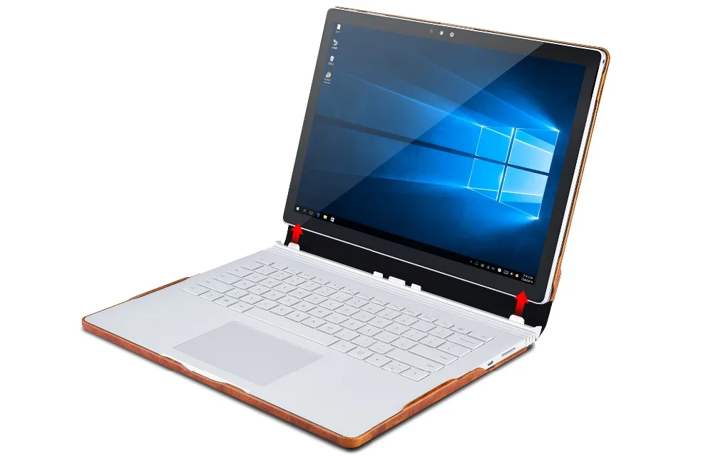 Съёмный корпус Обложка для microsoft Surface Book 2 13," масло воск винтажный воловья натуральная кожа ноутбук рукав Стенд чехол
