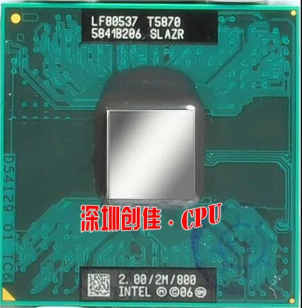 intel cpu ноутбук Core 2 Duo T5870 cpu 2M cache/2,0 GHz/800/двухъядерный Socket P ноутбук процессор для pm965
