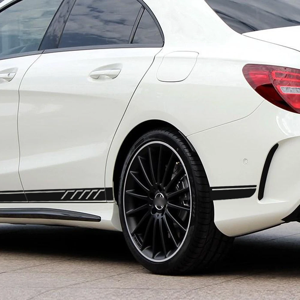 Издание 507 гонки боковой двери юбка в полоску Стикеры для Mercedes Benz C Class W204 C180 C200 C300 C320 C350 C63 AMG