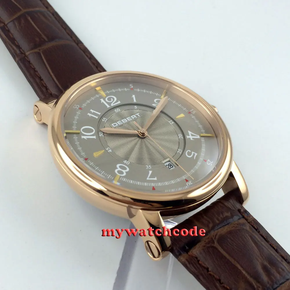 Мужские автоматические наручные часы debert с серым циферблатом и покрытием из